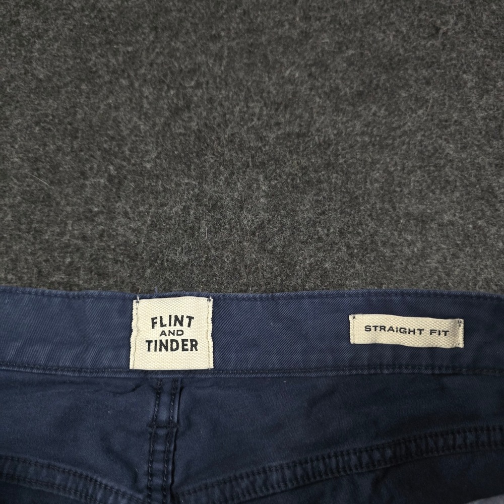 Flint & Tinder Straight Fit 365 Pants Navy Blue Cotton Stretch Chino Men's 34x32 - Picture 3 of 16